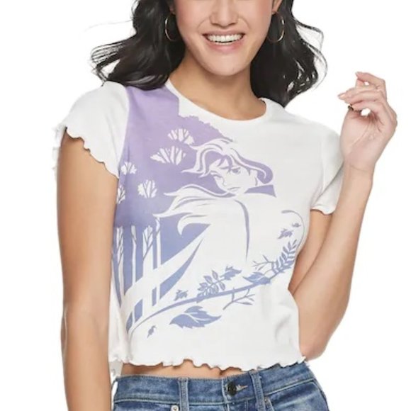 New Frozen Anna Crop Top T-Shirt - Picture 2 of 7